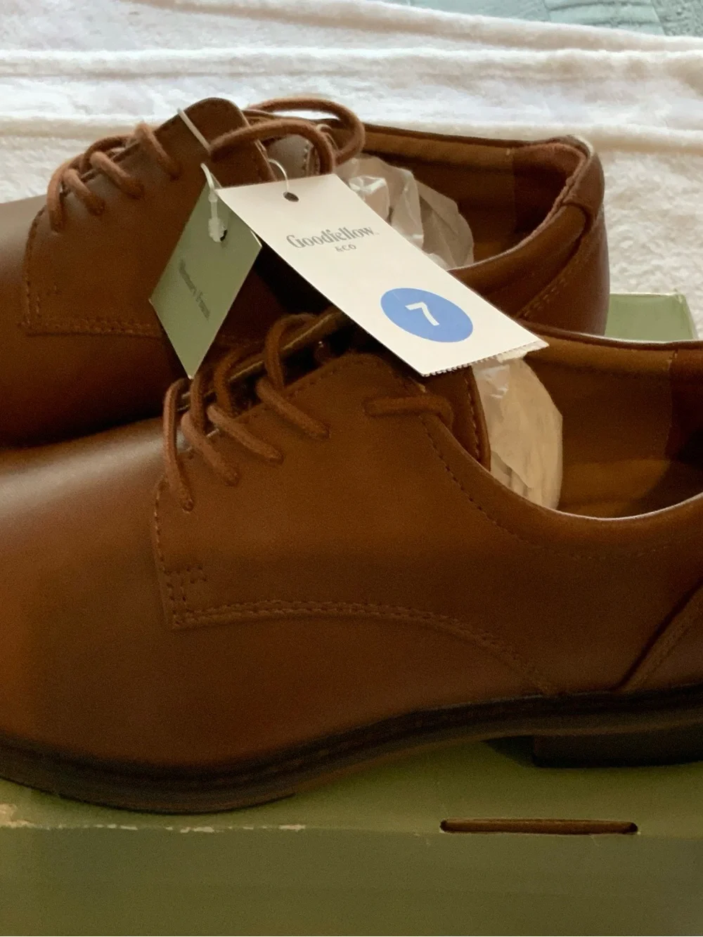 Goodfellow & Co Men's Tan Lace-Up Shoes new in box size 7 brown sku 3288